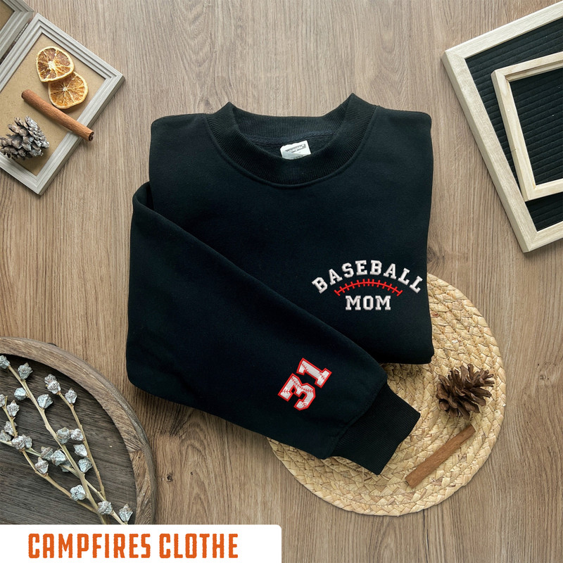 Custom Baseball Number Crewneck, Personalized Basebal Mom hoodie, Baseball Mom Crewneck, Baseball Sweatshirt, Baseball Team Mom Gift.jpg