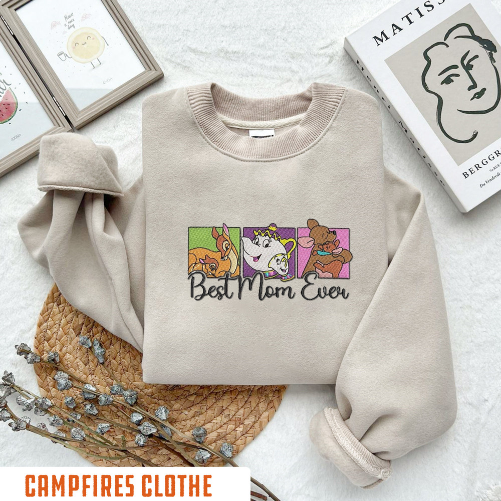 Embroidered Cartoon Best Mom Ever Sweatshirt, Mother's Day Embroidered Crewneck, Personalized Cartoon Best Mom Ever Embroidery Crewneck, Dis.jpg