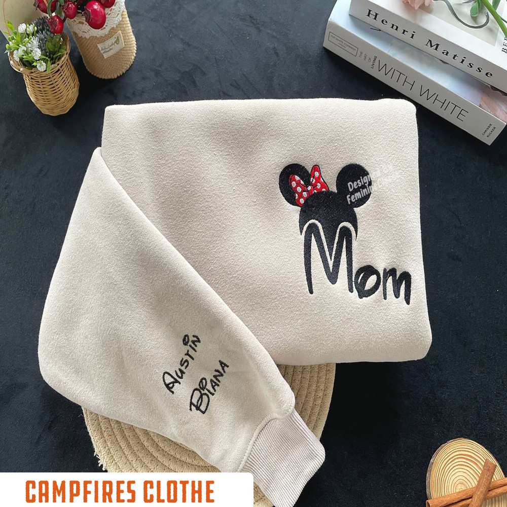 Personalized Disney Mom and Dad Crewneck Sweatshirt, Disney Family Matching Shirt, Mickey Dad Crew, Disney Mom Crew, Mother's Day Embroidere.jpg