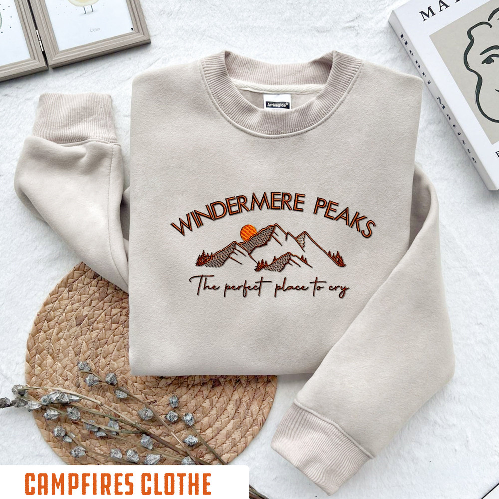 Windermere Peaks Embroidered Sweatshirt, Take me to the lakes, Song Embroidery Crewneck, Gift For Music Lovers, Gift For Her.jpg