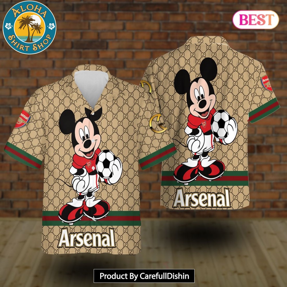 Arsenal Gucci Mickey Hawaiian Shirt.jpg