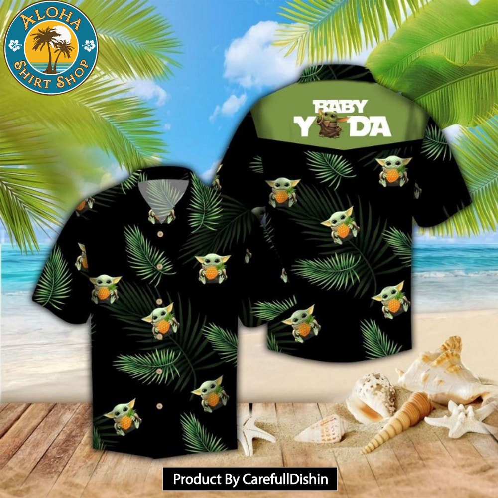 Baby Yoda Hug Pineapple Hawaiian Shirt.jpg