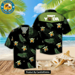 baby yoda hug pineapple hawaiian shirt