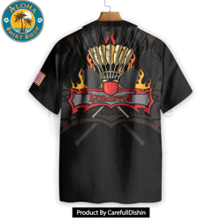 badminton flame hawaiian shirt 1