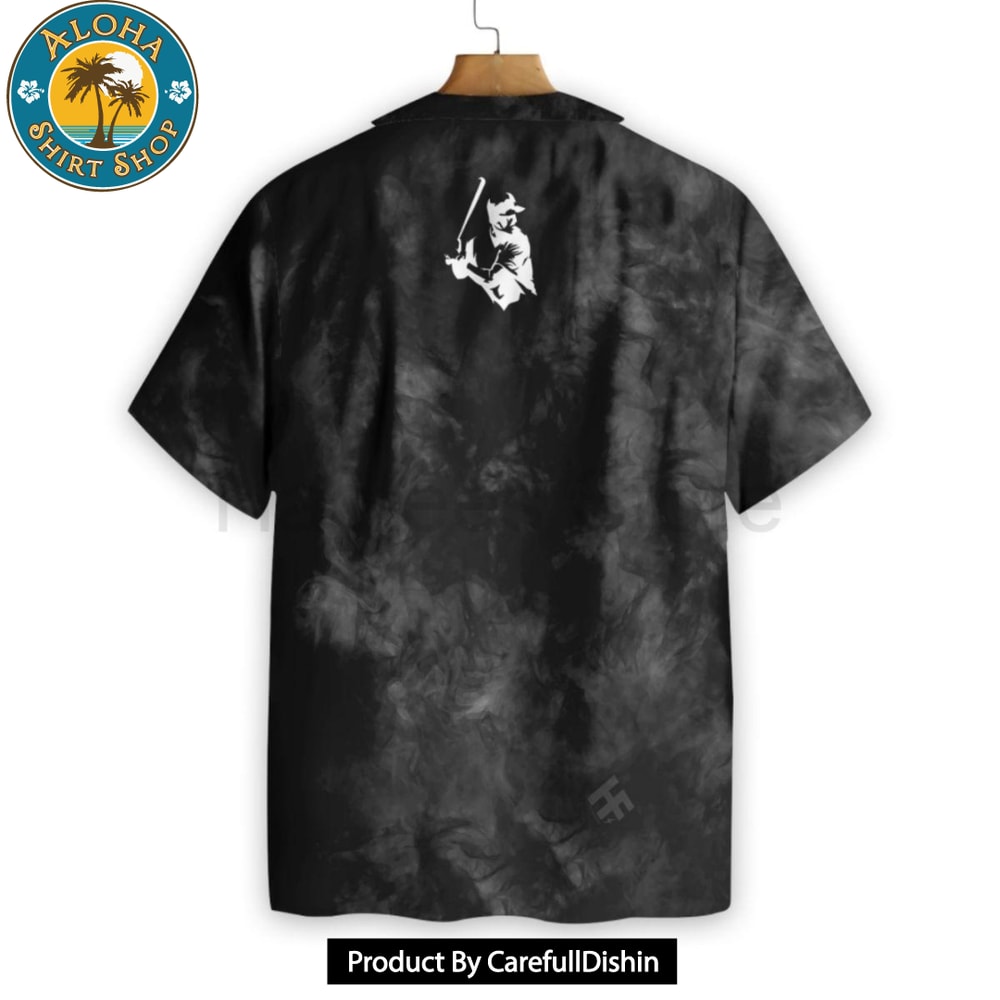 Baseball Player On Smoke Background Hawaiian Shirt.jpg