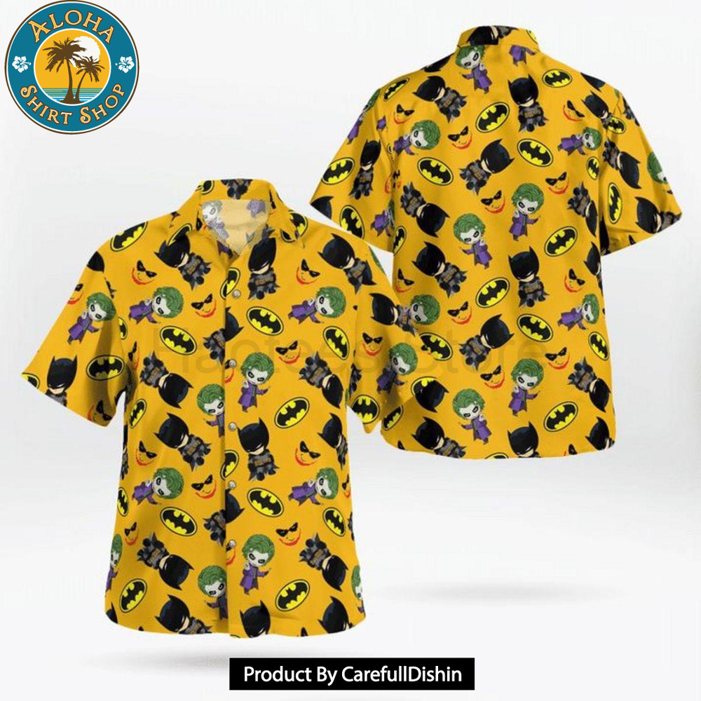 Batman Yellow Tropical Print Hawaiian Shirt.jpg