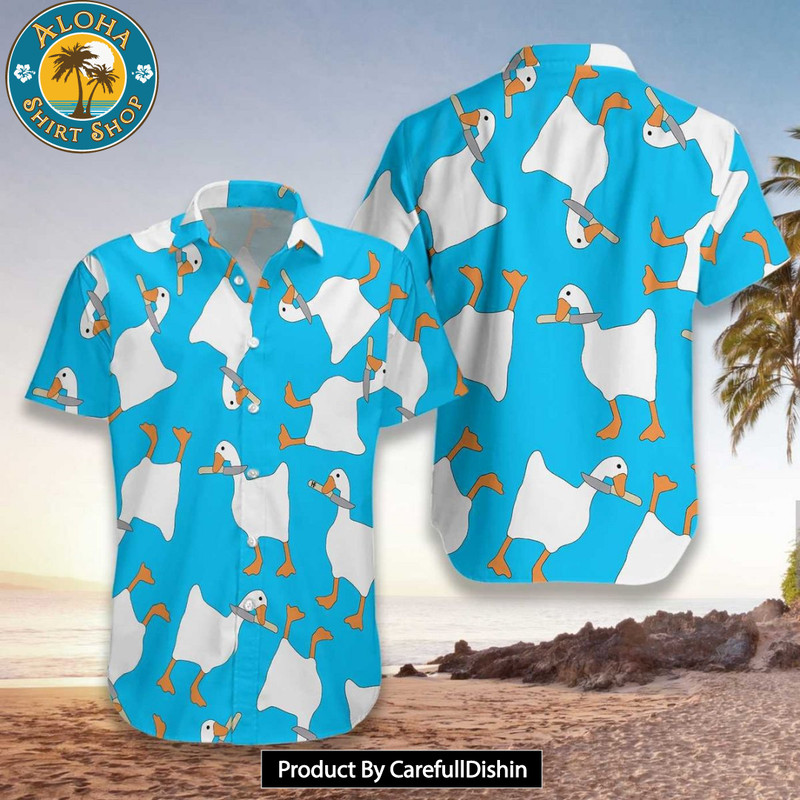 BEST A Dangerous Duck With Knife Hawaiian Shirt.jpg