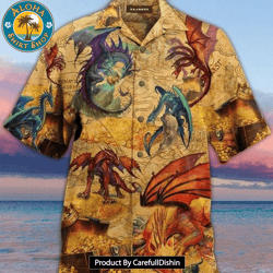 best dragon legend print hawaiian shirt