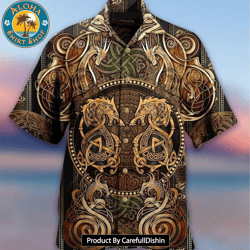 best dragon viking print hawaiian shirt