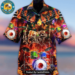 best drumer print hawaiian shirt