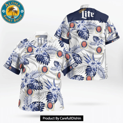 best miller lite all over print 3d hawaiian shirt