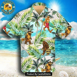 bigfoot activities camping hawaiian shirt