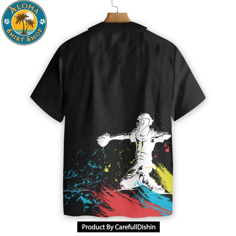 Catcher Silhouette Baseball Hawaiian Shirt.jpg