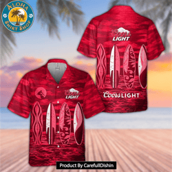 coors light beer all over print 3d hawaiian shirt