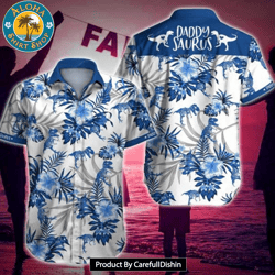 daddysaurus tropical hawaiian shirt