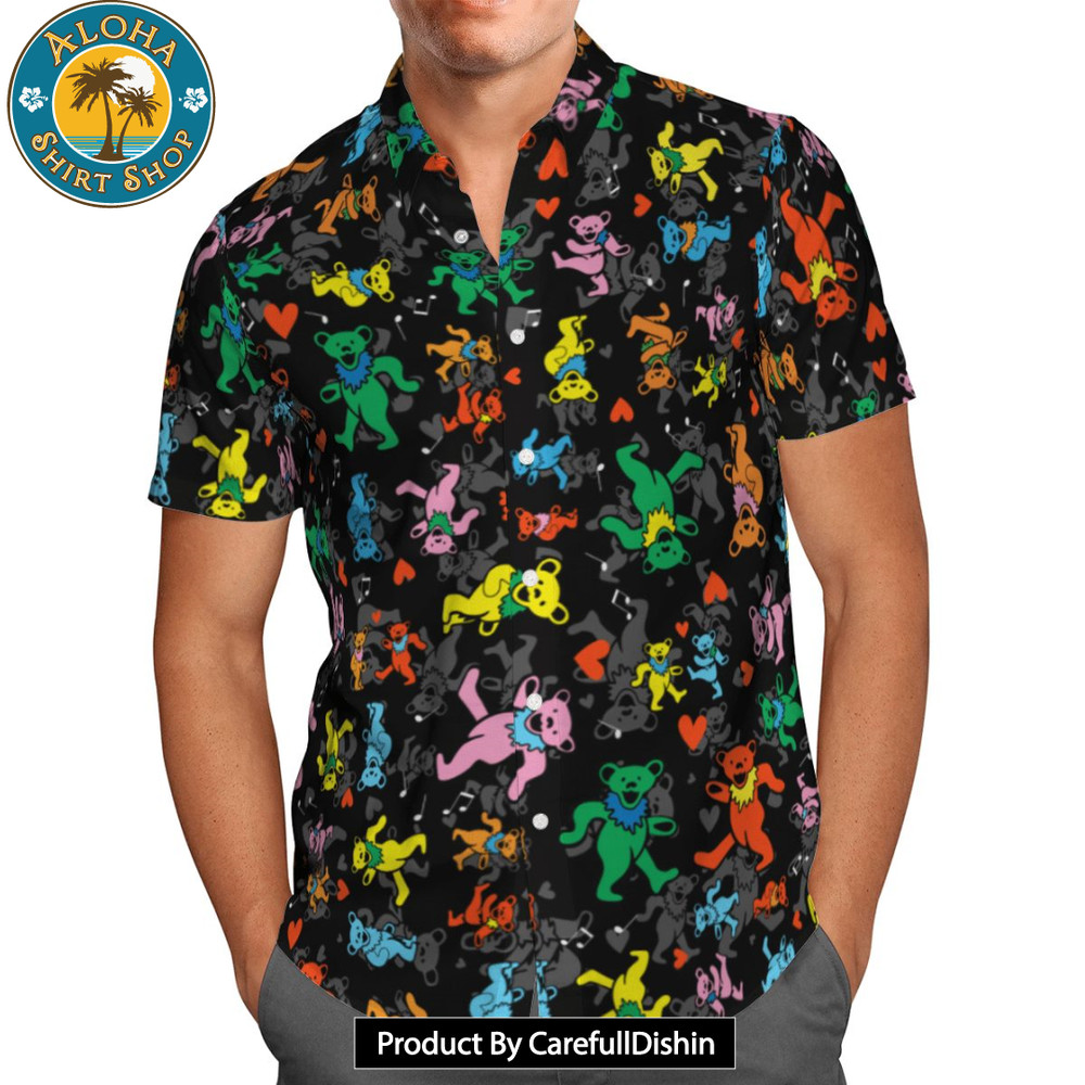 Dancing Bears Black Hawaiian Shirt.jpg