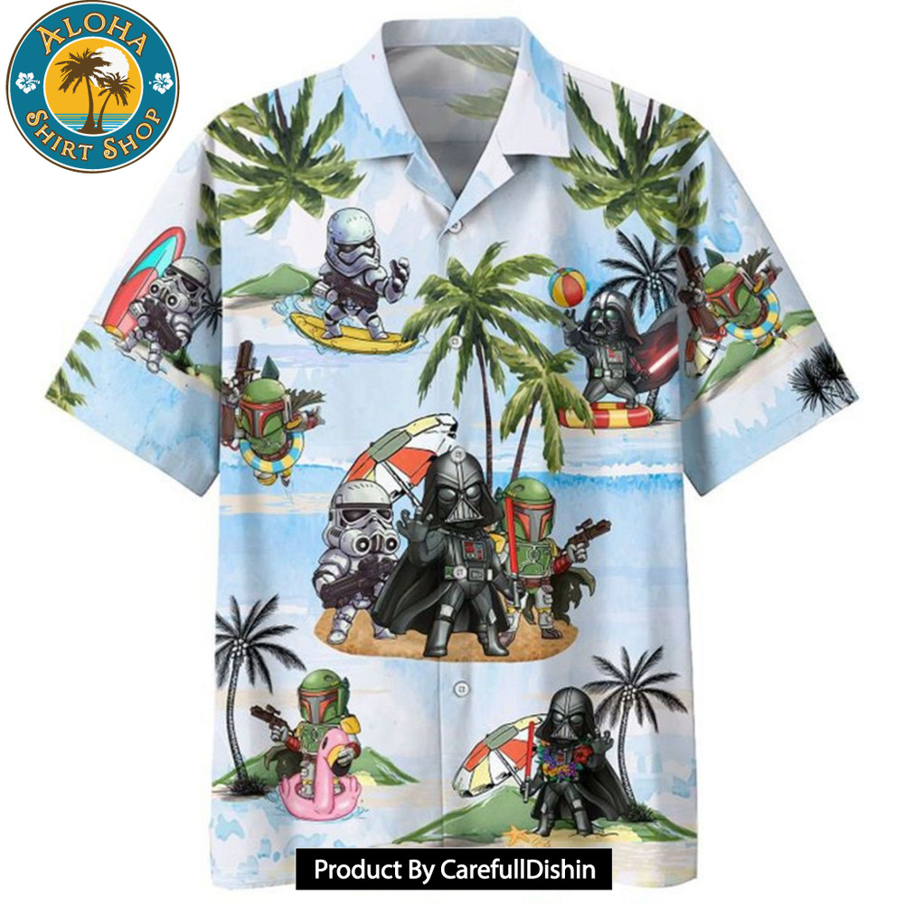 Darth Vader Boba Fett Stormtrooper Summer Time Hawaiian Shirt.jpg