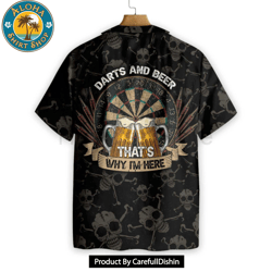 darts and beer thats why im here hawaiian shirt