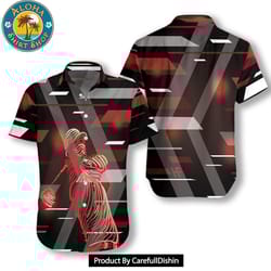 digital style golf players hawaiian shirt