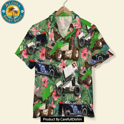 dirt track racing custom car photos, personalized hawaiian shirt