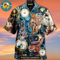 easter steampunk bunny hawaiian shirt