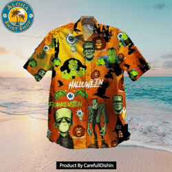 frankenstein hallowee hawaiian shirt