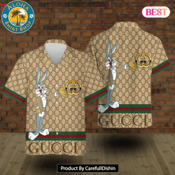 gucci bugs bunny hawaiian shirt