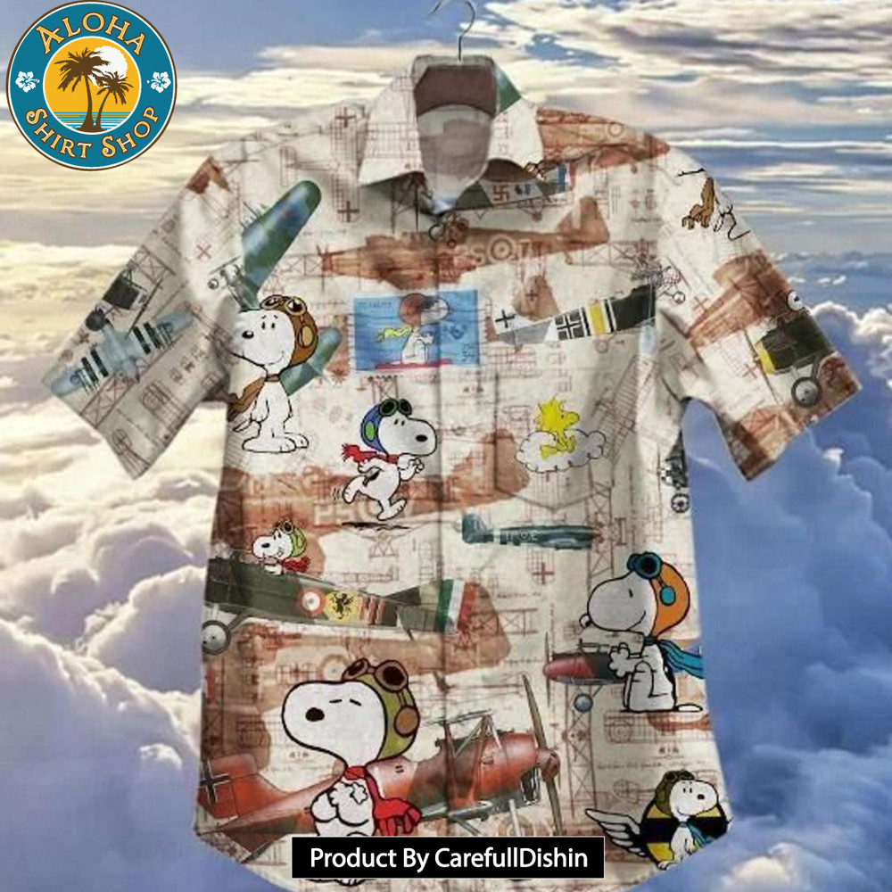 Hot Plane And Snoopy Vintage Hawaiian Shirt.jpg