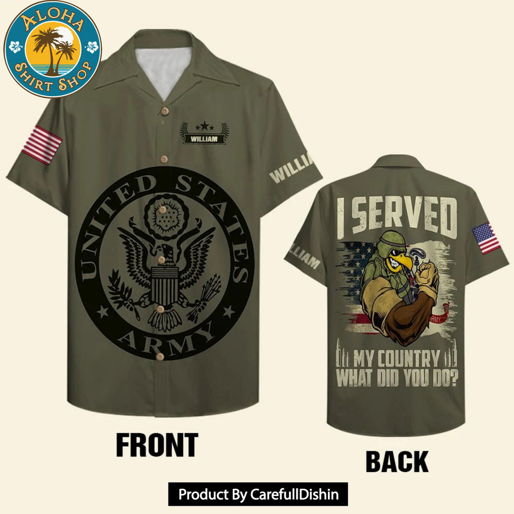 I Served My Country What Did You Do, Personalized Hawaiian Shirt and Shorts.jpg