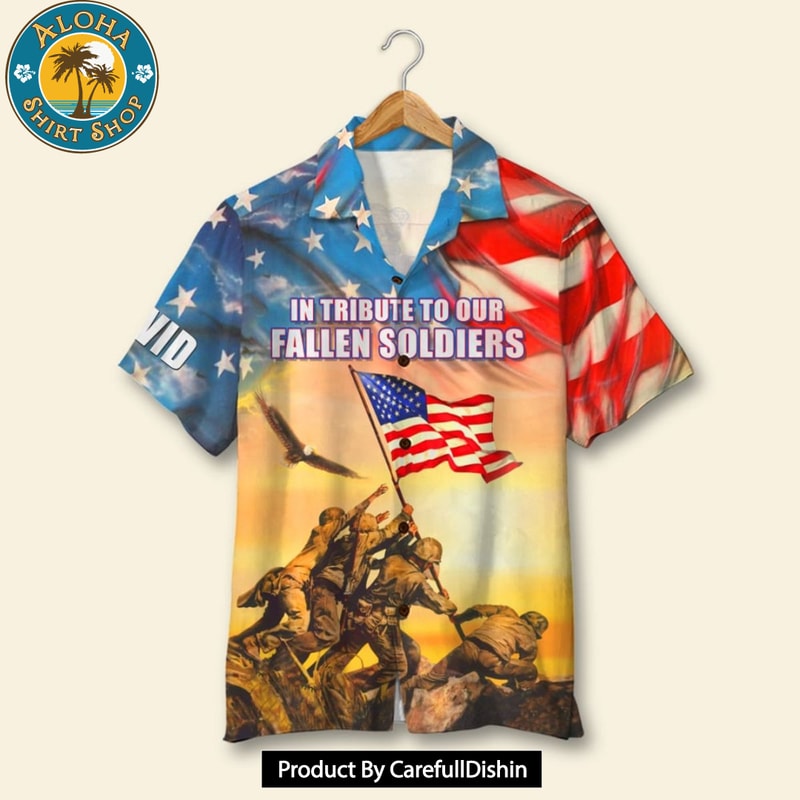 In Tribute To Our Fallen Soldiers Personalized 4th of July Hawaiian Shirt.jpg
