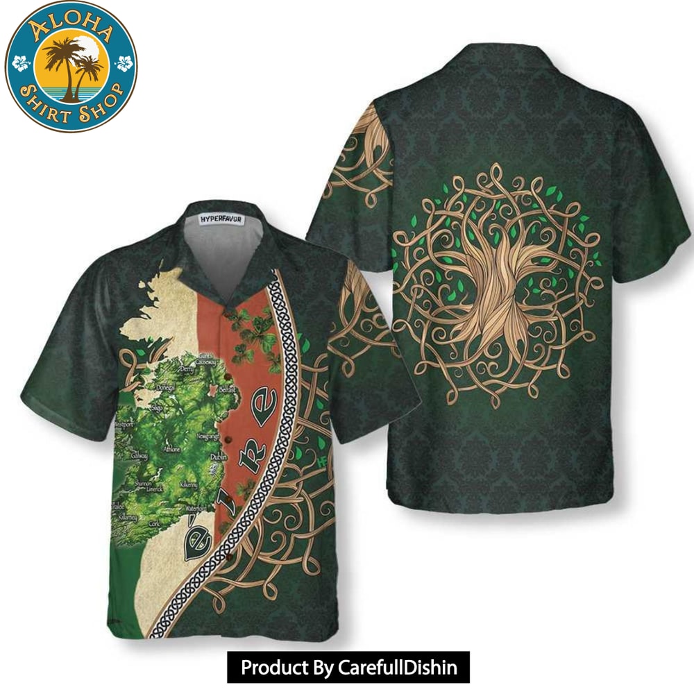 Ireland Map Happy Saint Patrick'S Day Hawaiian Shirt.jpg
