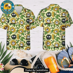 jack skellington sunflower hawaiian shirt