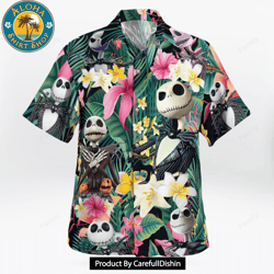 jack skellington tropical hawaiian shirt