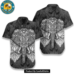 mandala elephant hawaiian shirt