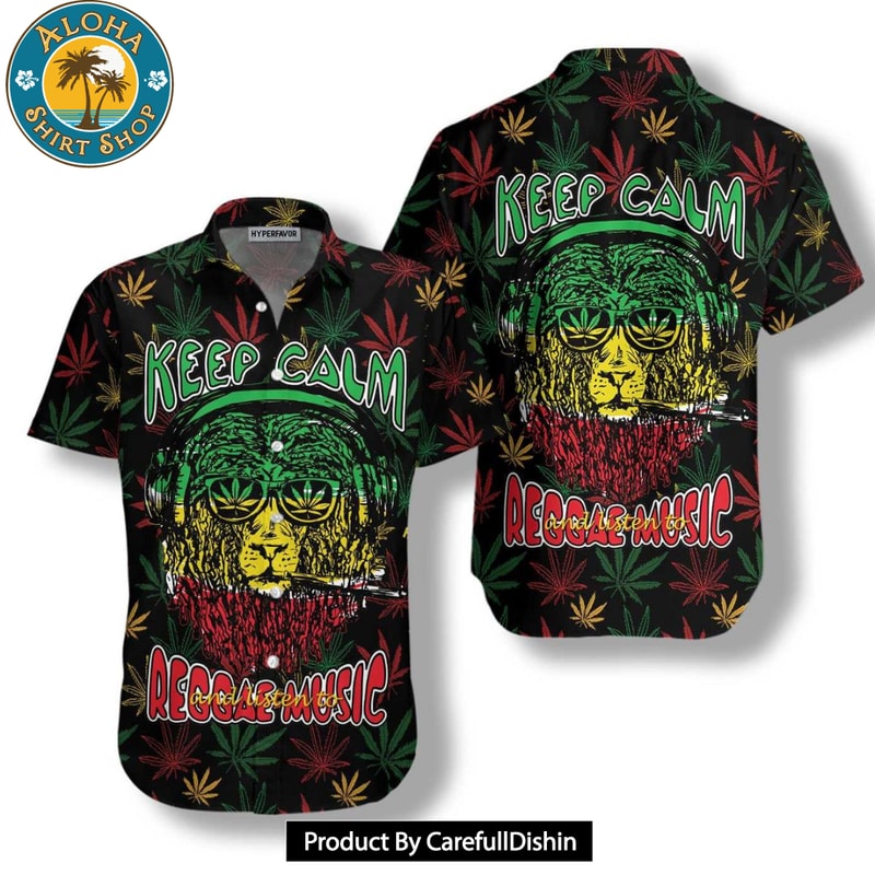 Marijuana Lion With Dreadlocks And Chillum Hawaiian Shirt.jpg