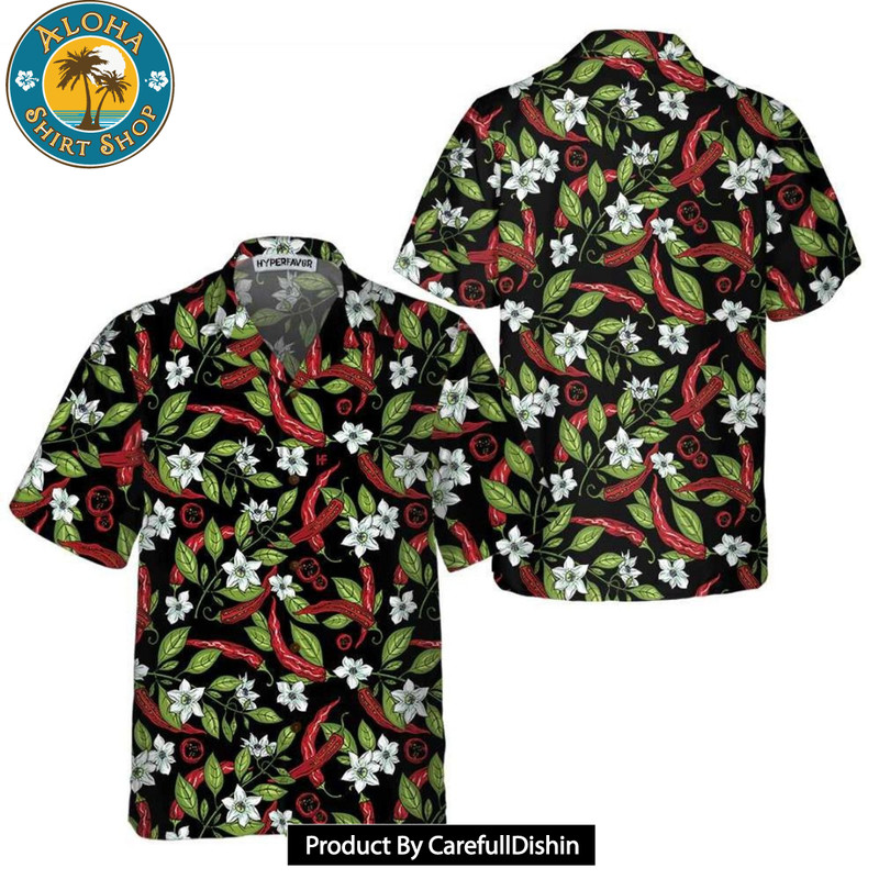 Mexican Jalapeno Chilli Flowers Hawaiian Shirt.jpg