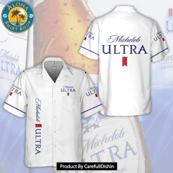 michelob ultra all over print 3d hawaiian shirt