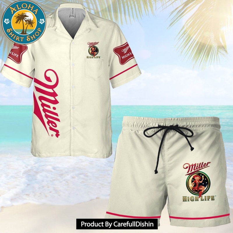 Miller High Life All Over Print 3D Combo Hawaiian Shirt & Beach Shorts.jpg