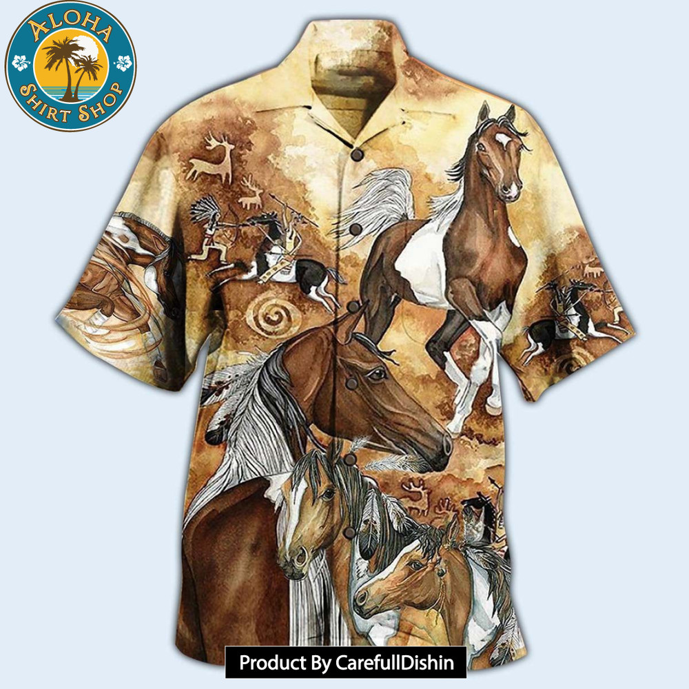 Native American Horse Style Hawaiian Shirt 3D.jpg