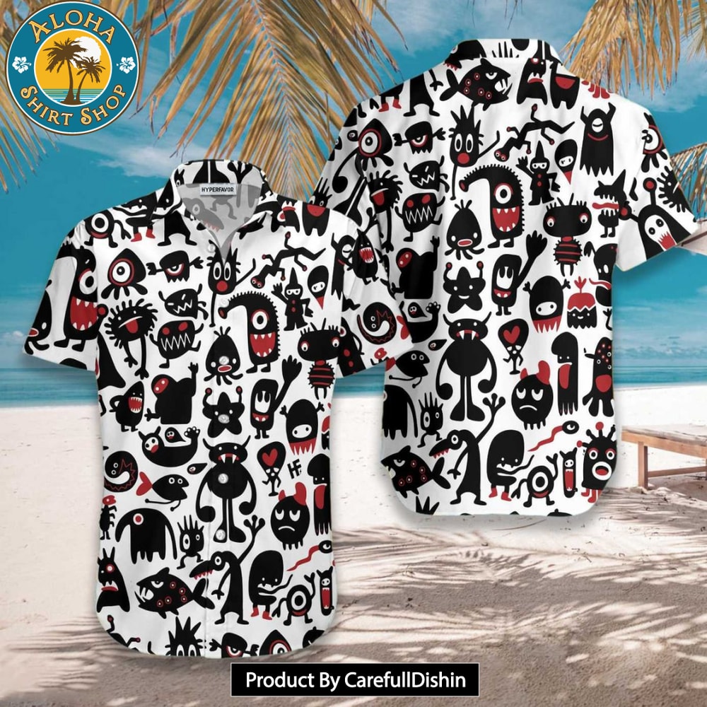 NEW Black Monsters For Halloween Hawaiian Shirt.jpg