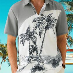 coconut print lapel loose short sleeve trendy hawaiian shirt