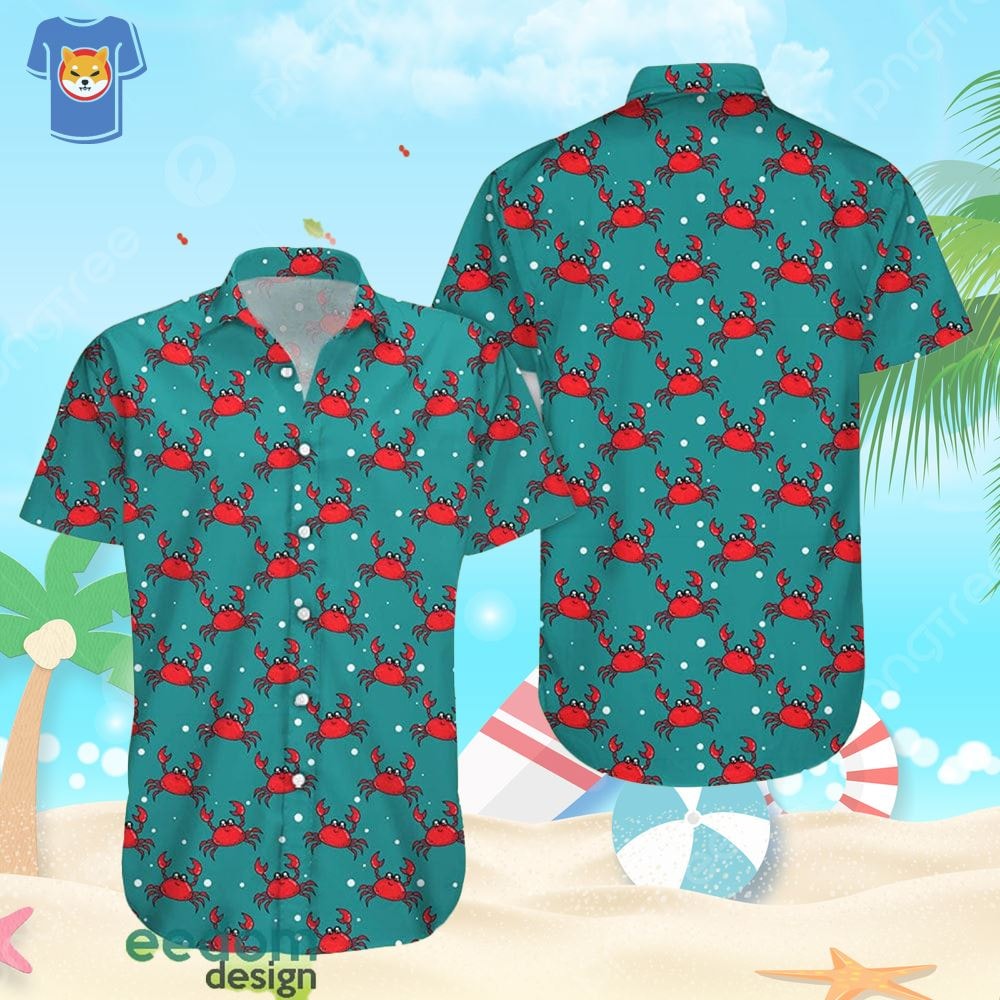 Crab Aloha Beach Gift Hawaiian Shirt For Men And Women Cute Red Crab Pattern Print Shirt.jpg