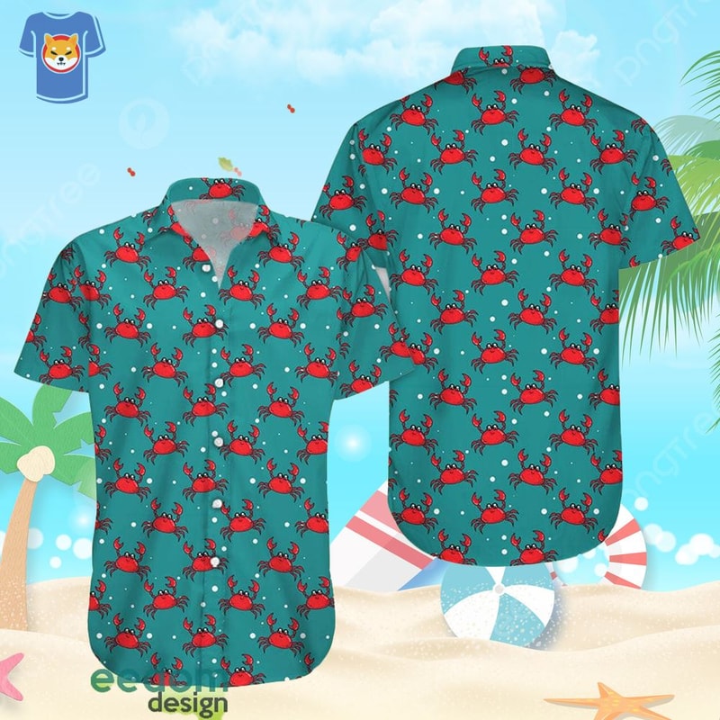 Crab Aloha Beach Gift Hawaiian Shirt For Men And Women Cute Red Crab Pattern Print Shirt.jpg