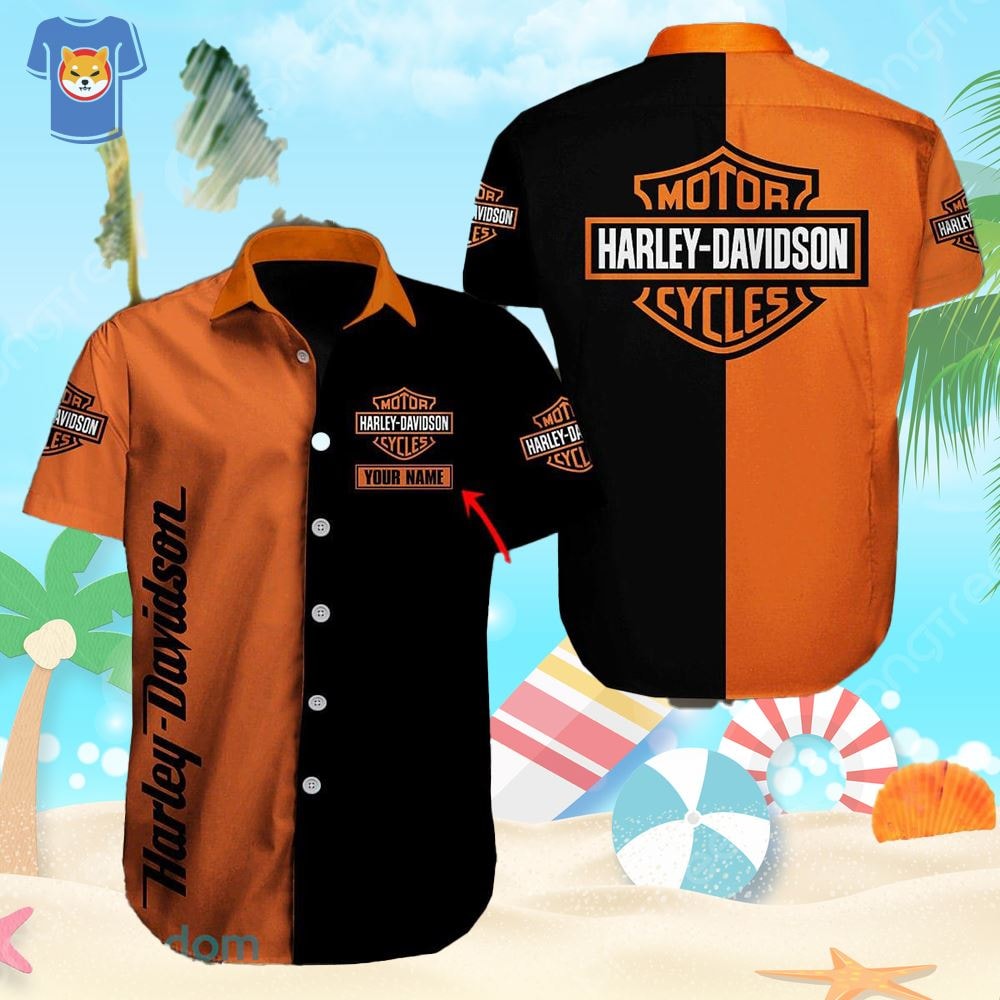 Custom Name Motorcycles Harley Dividson Hawaiian Shirt Gift For Men And Women E.jpg