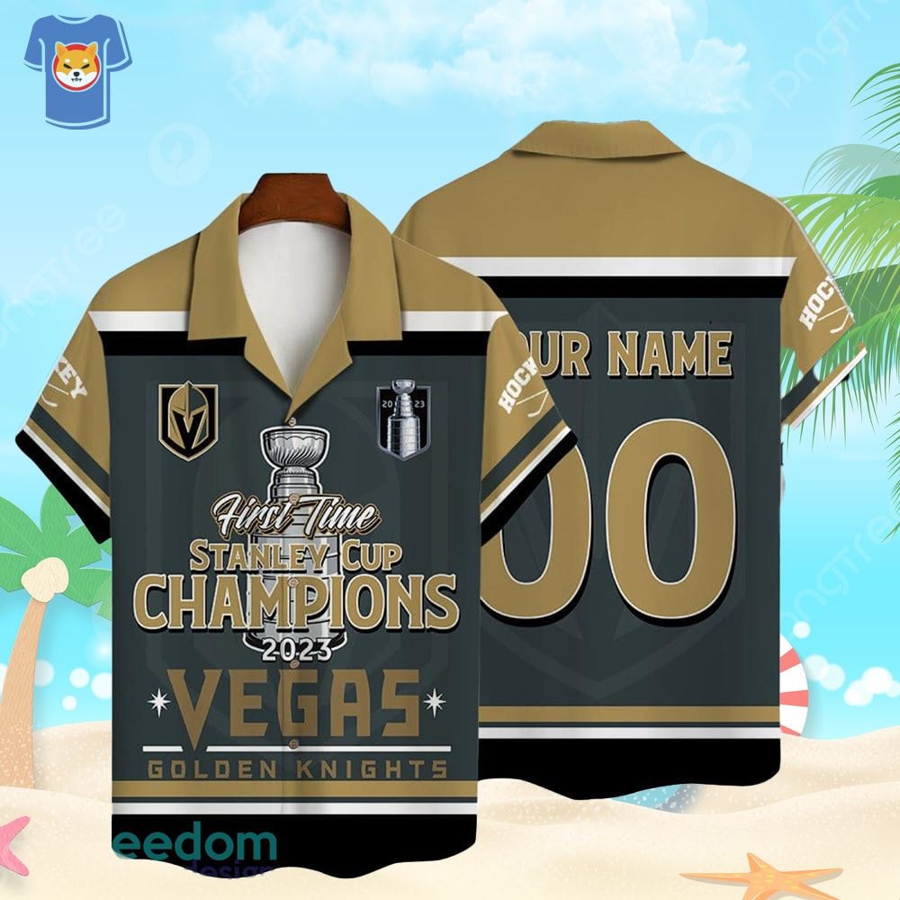 Custom Name Number Vegas Golden Knights First Time Hawaiian Shirt.jpg