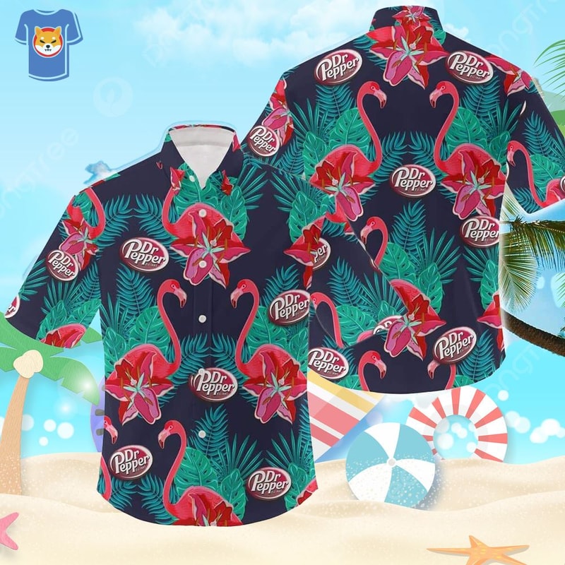 Dr Pepper Beer Hawaiian Shirt Tropical Flamingo Beach Gift For Friend.jpg