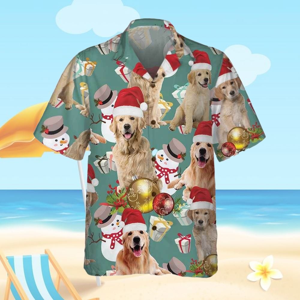 Golden Retriever Celebrate Christmas Hawaiian Shirt.jpg