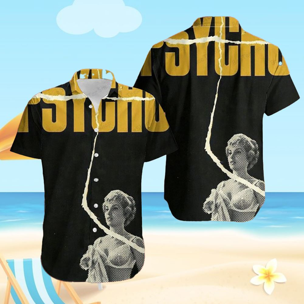 Halloween Yellow Logo Psycho Hawaiian Shirt.jpg