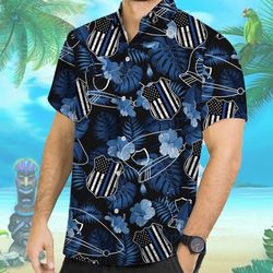 hawaiian police thin blue line shirt