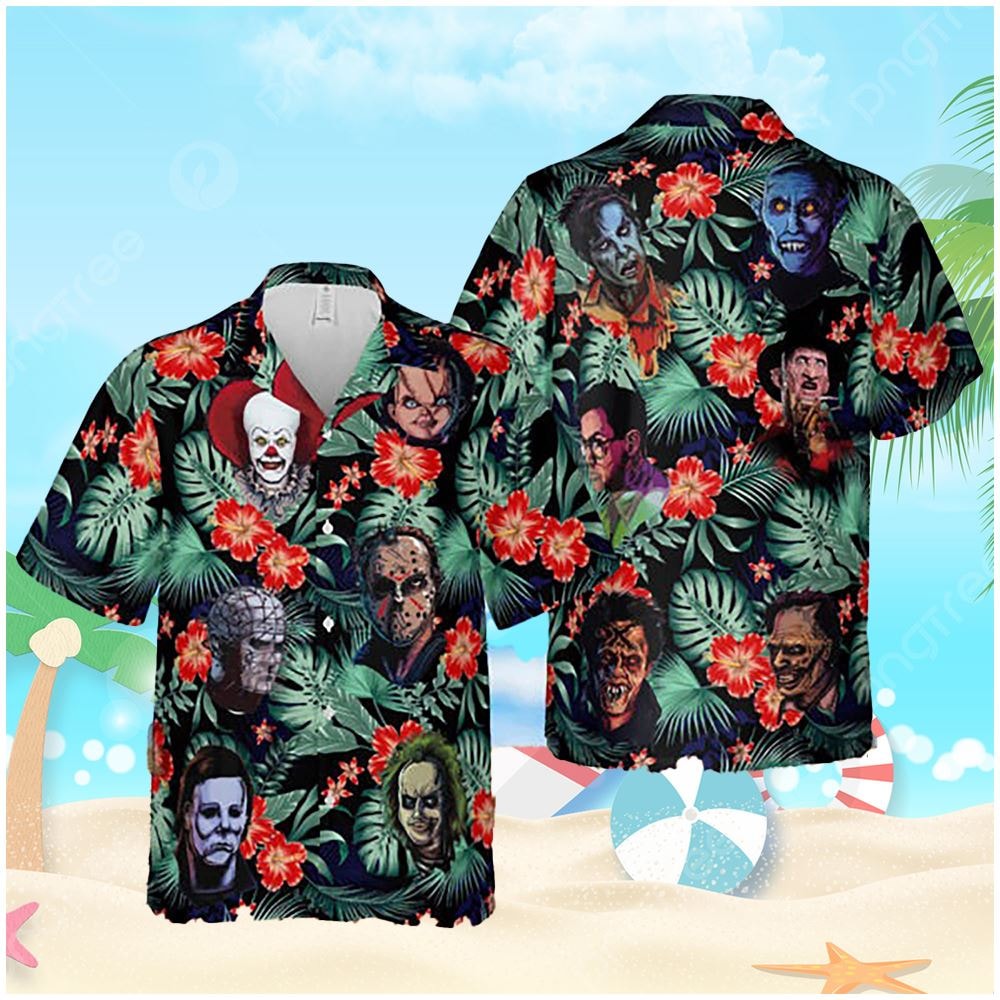 Horror Movie Chracters Hawaiian Shirt For Women Men.jpg
